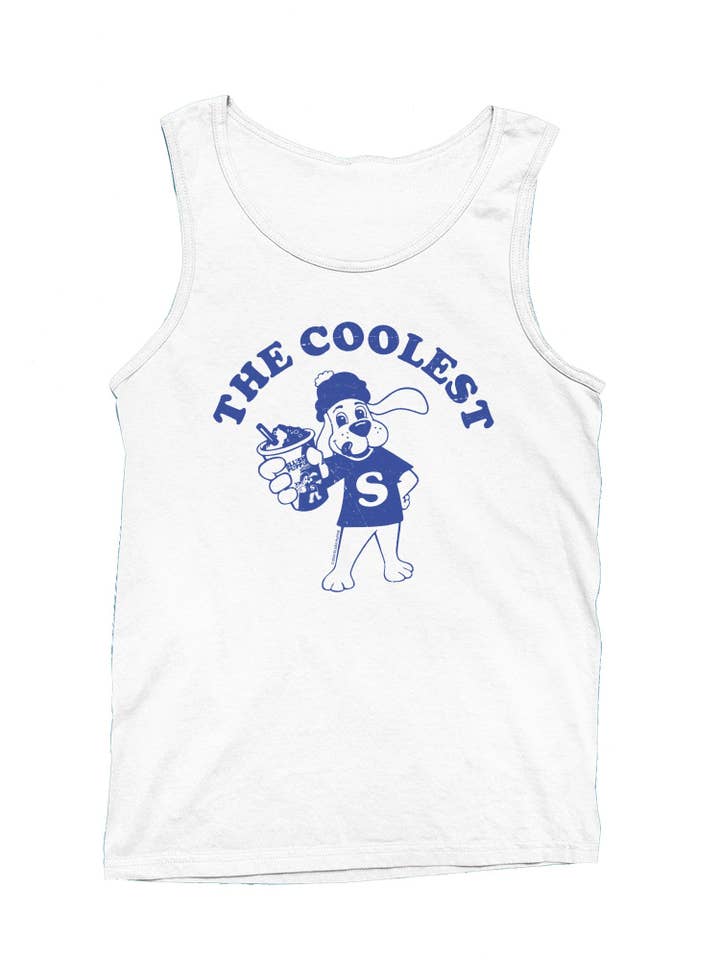 Officially Licensed Slush Puppie Cool Dog Drink Art Men's Tank Top for wholesale by Snack Tees