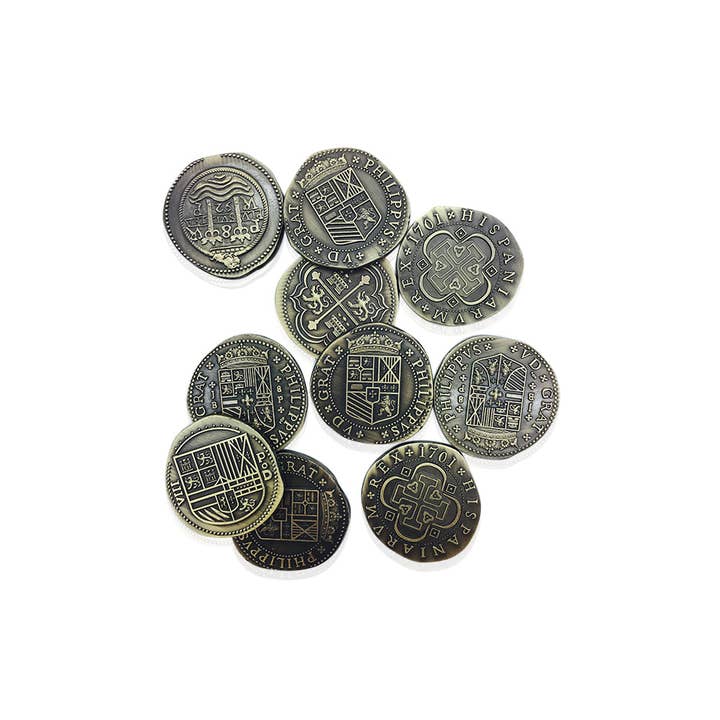 Norse Foundry - Wholesale Keepsake Coin/Token - Adventure Coins – Pirate Doubloon Metal Coins Variety Pack Set of 10 Historical