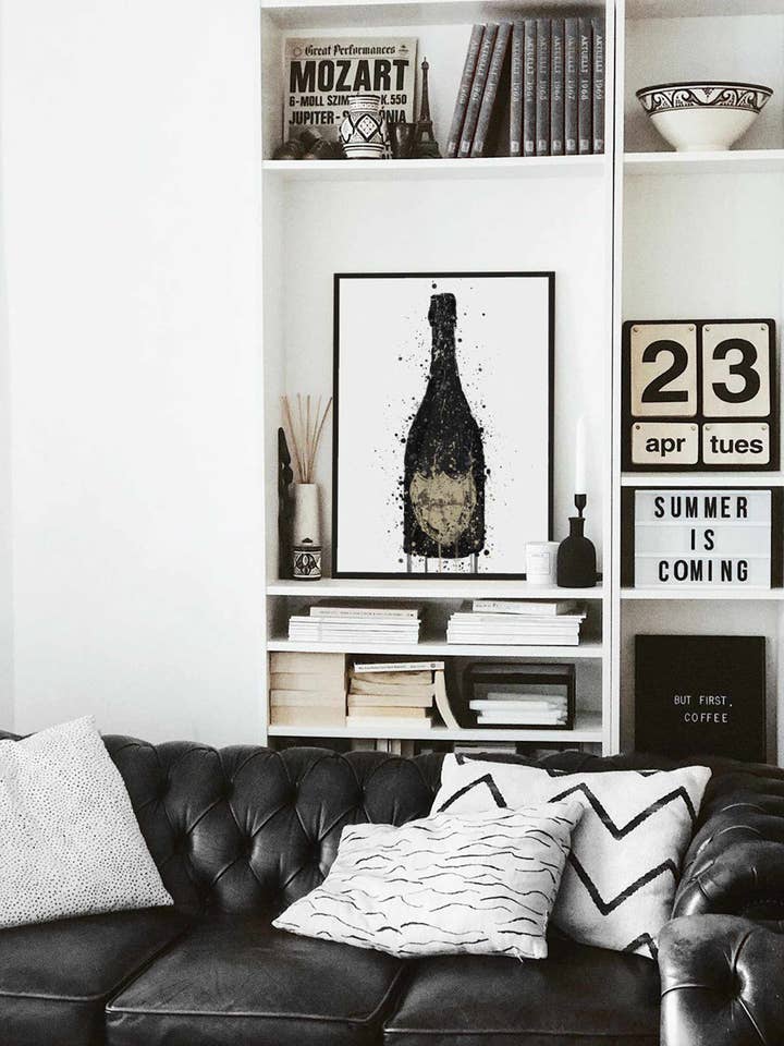 Champagne Bottle Wall Art Print 'Vanta' for wholesale by We Love Prints