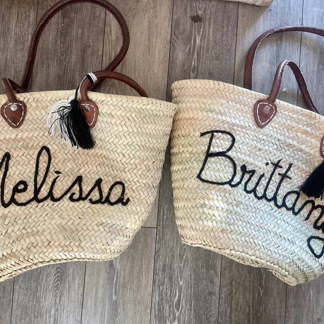 HandmadeBestSeller – Großhandel Strandtaschen – Personalisierte Strandtasche im French Market Stil mit Ledergriffen5