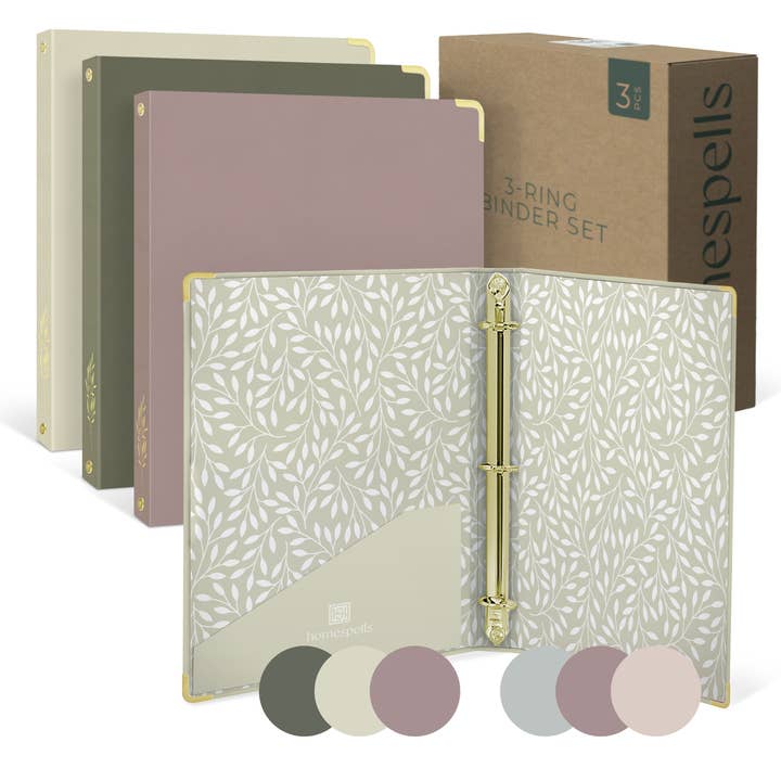 Pasta de Arquivo de 3 Anéis Pastel 1 Polegada para Escola, Escritório e Trabalho, 3 Unidades por atacado de Leib Games