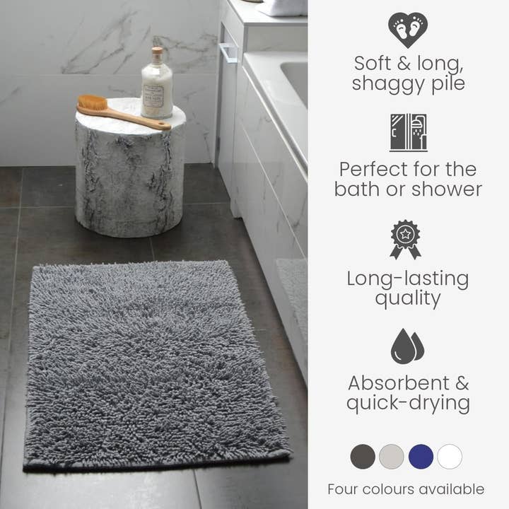 Allure Bath Fashions – Engroshandel Bademåtte – Tumble Twist 100% bomuld bademåtte, hurtigttørrende shaggy badetæppe12