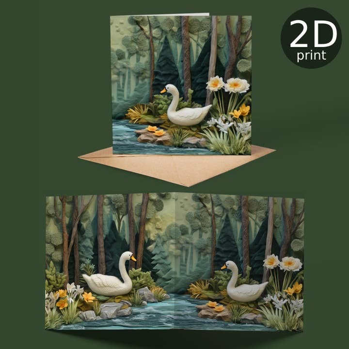 Lentezwanen Panorama 2D Gedrukte Kaart voor wholesale door Good Post Day