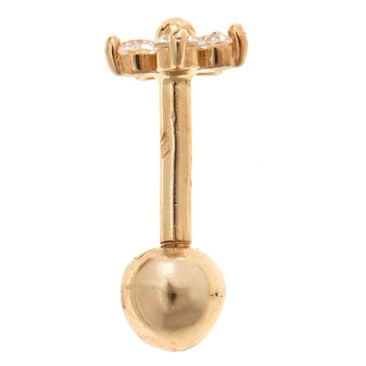 Zahav Jewelry - Wholesale Stud/Post Earrings - 10kt Solid Gold Flower Helix, Tragus, Cartilage Earring1