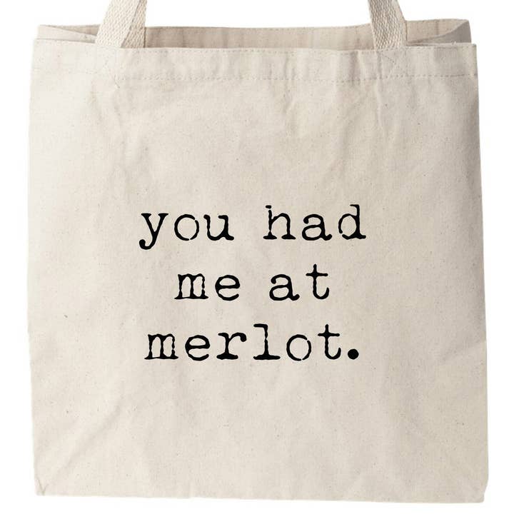 Moonlight Makers – wholesale Tote bag – Unisex – You Had Me at Merlot - Canvas Tote Bag - Wine, Wine Lover0