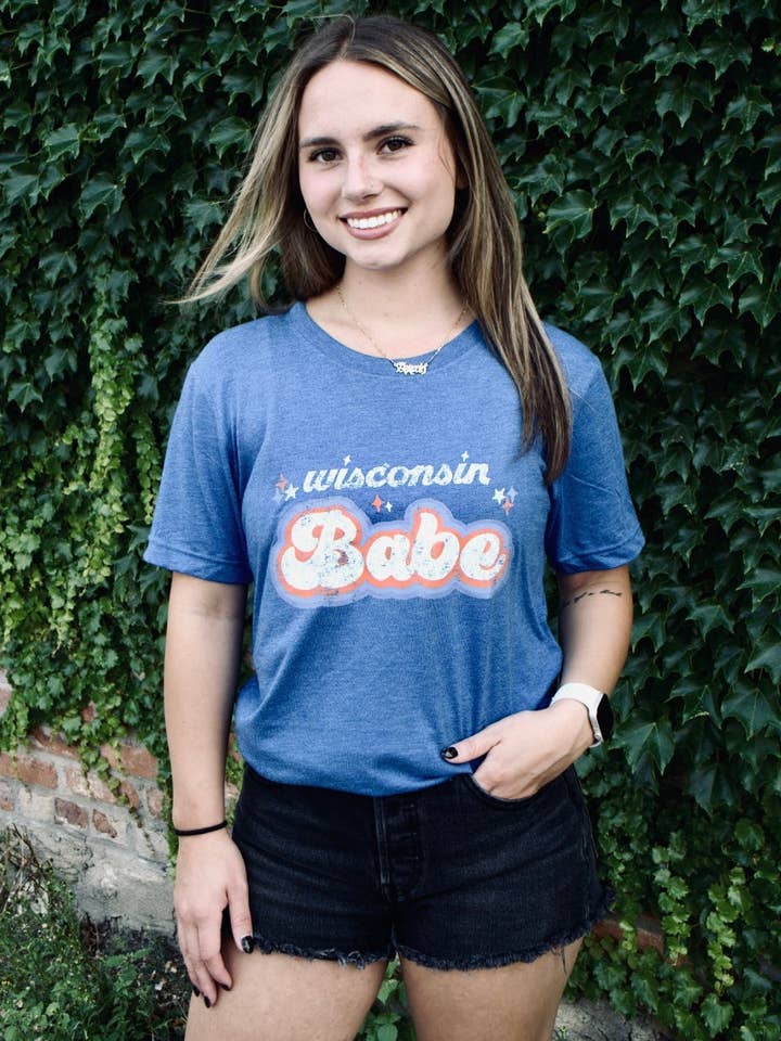 Wisconsin Babe (Blue) - Unisex TShirt for wholesale by Wisconsin Up
