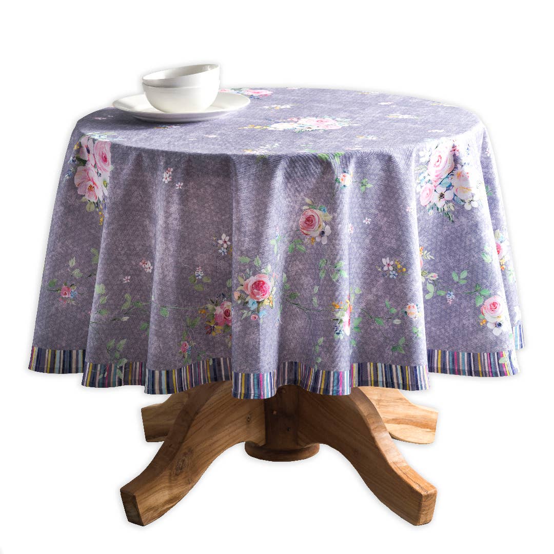 Maison d'Hermine - Design in Every Thread - Wholesale Tablecloth - Cotton Tablecloths - 3 Shapes - Sweet Rose Lavender -Country6