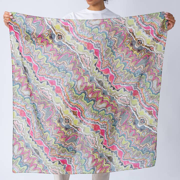 Pañuelo 40 x 40 - Ágata en multicolor para venta al por mayor de BETSY OLMSTED