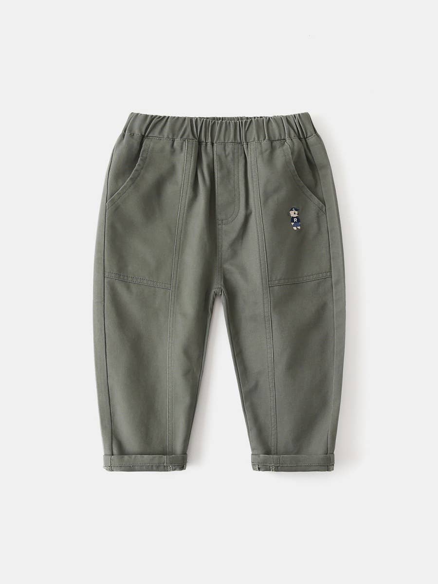 CHANG EN LLC - Vendita all'ingrosso Pantaloni - Bambini - Pantaloni casual ricamati con orso per ragazzi12