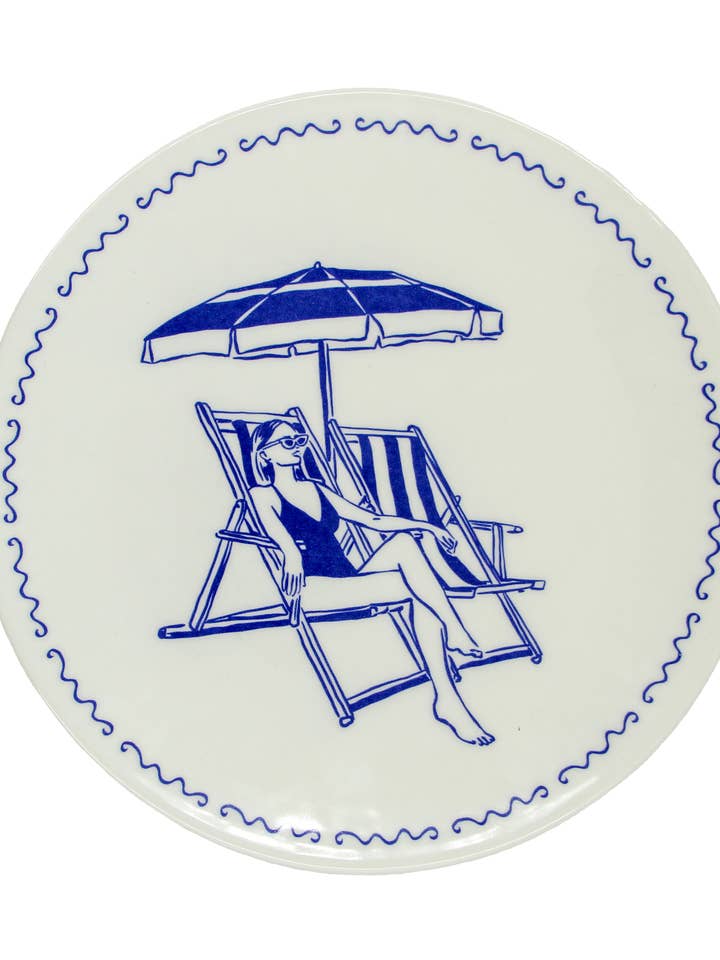 Dessertteller Blaue Urlaubsstimmung für den Großhandel von Pó de Barro