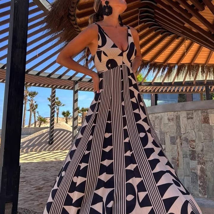 Robe longue à bretelles imprimé tribal pour la vente par EmberLoom