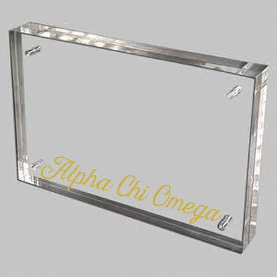 Over The Moon Greek - Wholesale Picture Frame - Sorority Acrylic Frame with Gold Foil Lettering