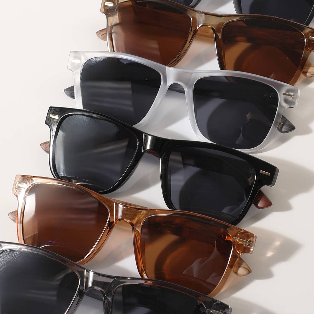  ASSORTED COLOR Square Shape Frame Wood Legs Fashion Sunglasses for wholesale on Faire1