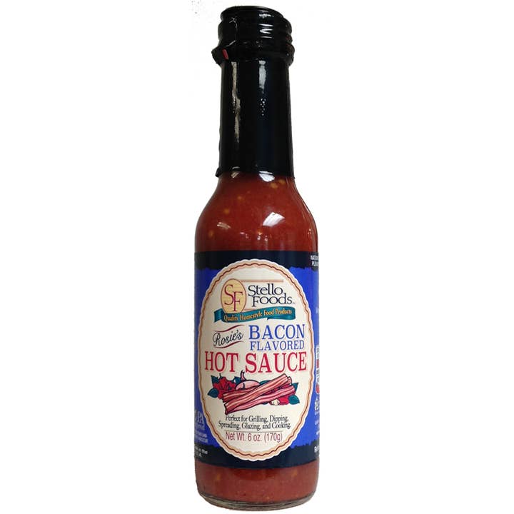 Stello Foods, Inc. - Wholesale Hot Sauce - Stello Foods - Rosie's Bacon Flavored Hot Sauce 6oz