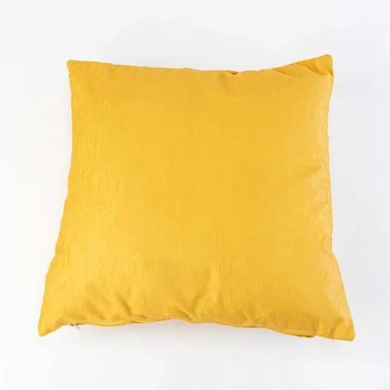 Housse de coussin en chenille Bente - Jaune moutarde pour la vente par Superkussens