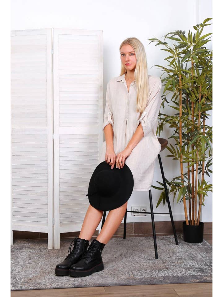 LÉA & LUC - Wholesale Dress - Women's - Short Dresses in 100% Linen REF. 1351