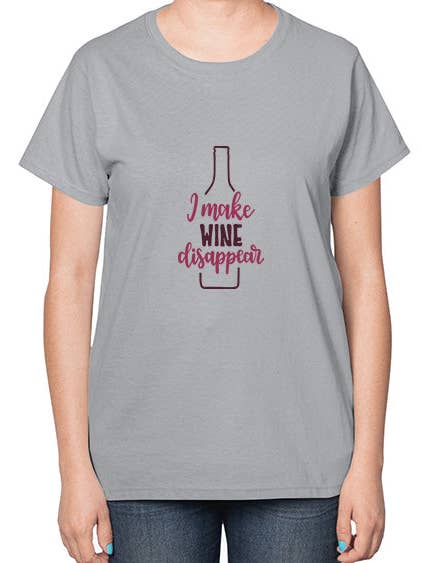 Ich lasse Wein verschwinden 1147# - Wein- Damen T-Shirt für den Großhandel von tshirt unlimited