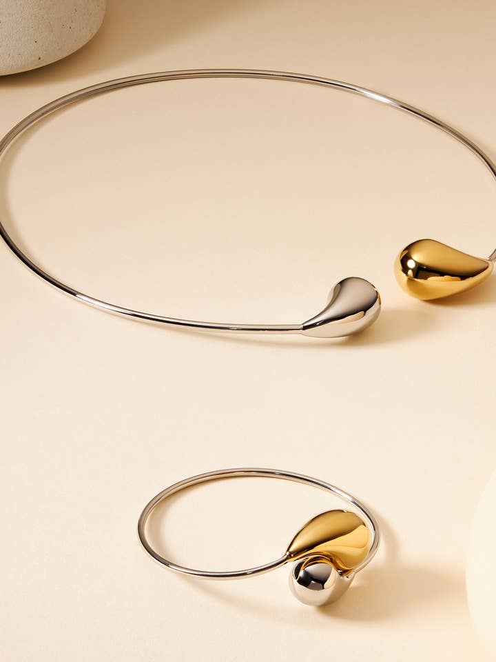 Two Tone Cuff Bracelet for wholesale by Shine Gallery