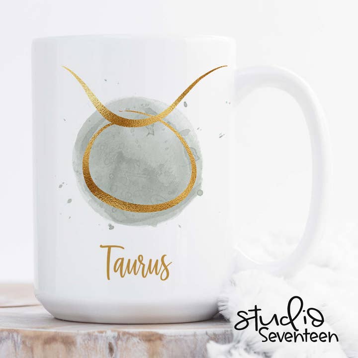 Horoscope Coffee Mug with the Zodiac Sign Taurus for wholesale by Studio Seventeen