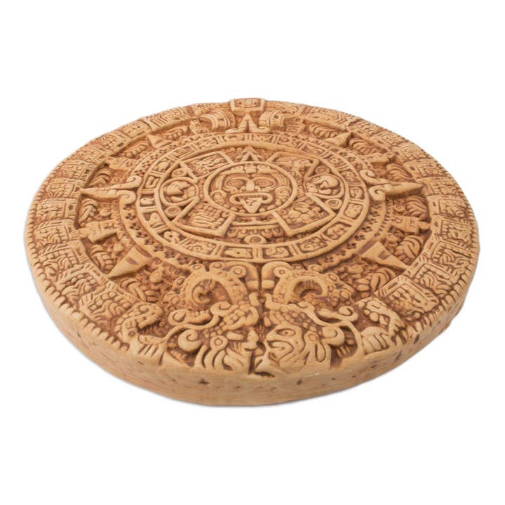 NOVICA Aztec Calendar in Tan Ceramic plaque for wholesale by NOVICA