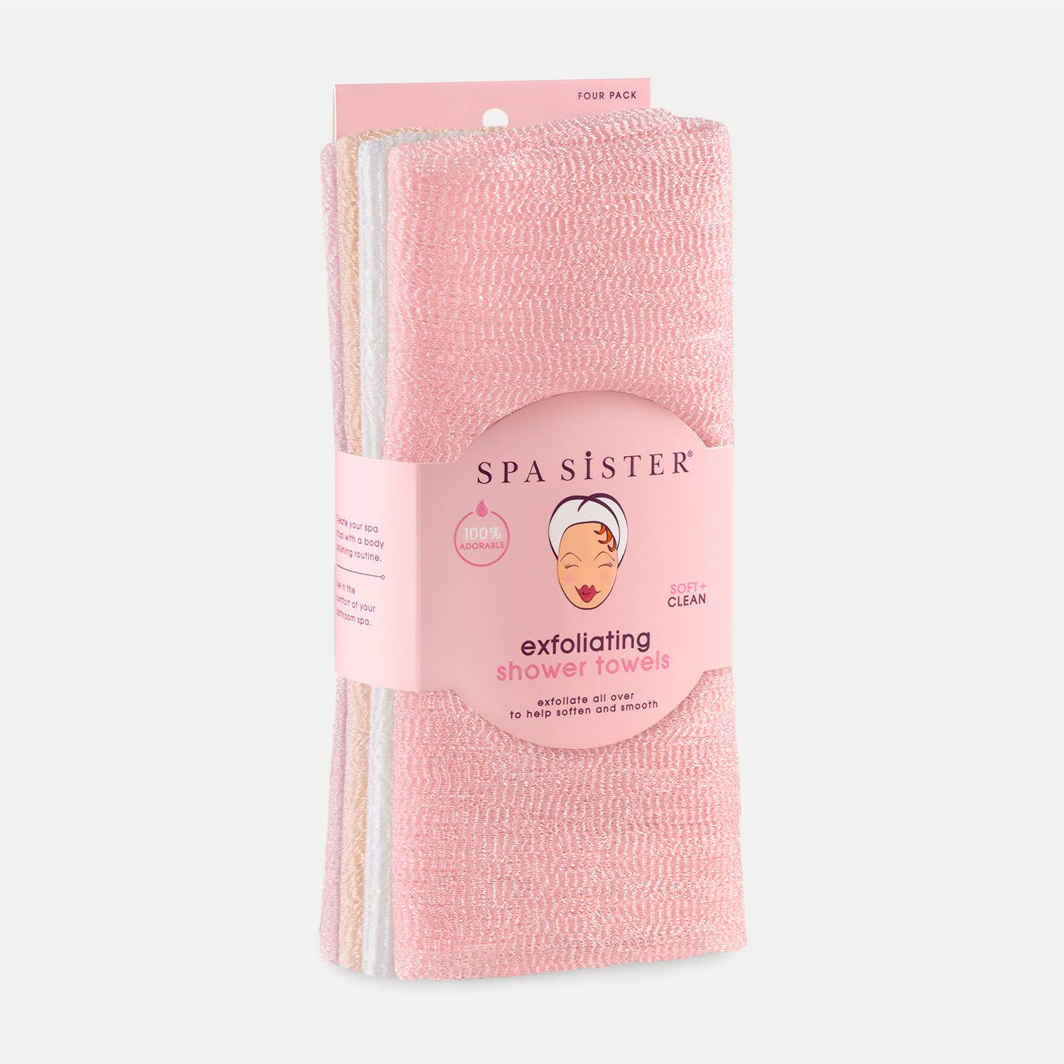 Bath Accessories Company - Wholesale Bath Towel - Exfoliating Shower Towels - 4PK4