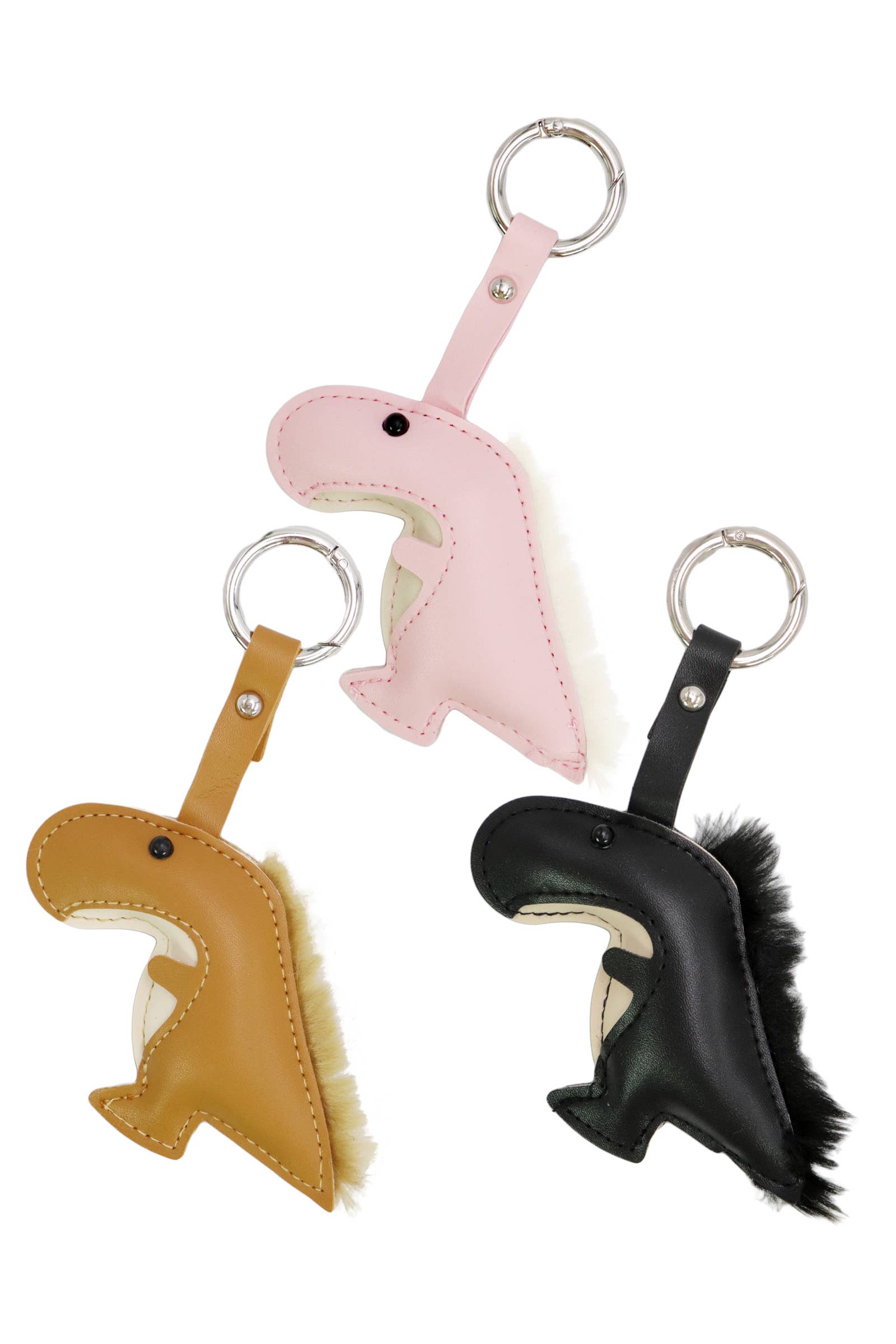 Cap Zone – wholesale Nyckelring - Unisex – Dinosaur Veganläder Metallnyckelring - 12 st0