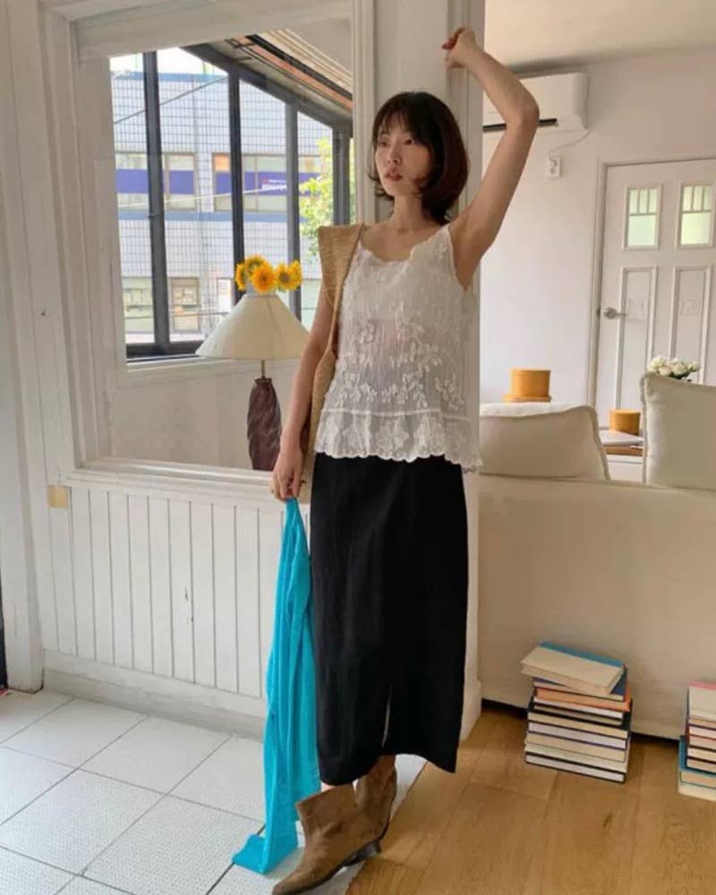 Hope & Sunshine - Wholesale Camisole - Dames - Kanten Geborduurde Jacquard Camisole21