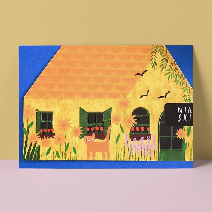 Carte maison découpée Vincat's Yellow House pour la vente par Niaski