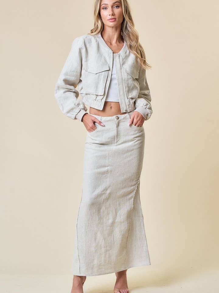 SIS1176A SAIA MAXI DE LINHO NATURAL por atacado de Saints & Hearts