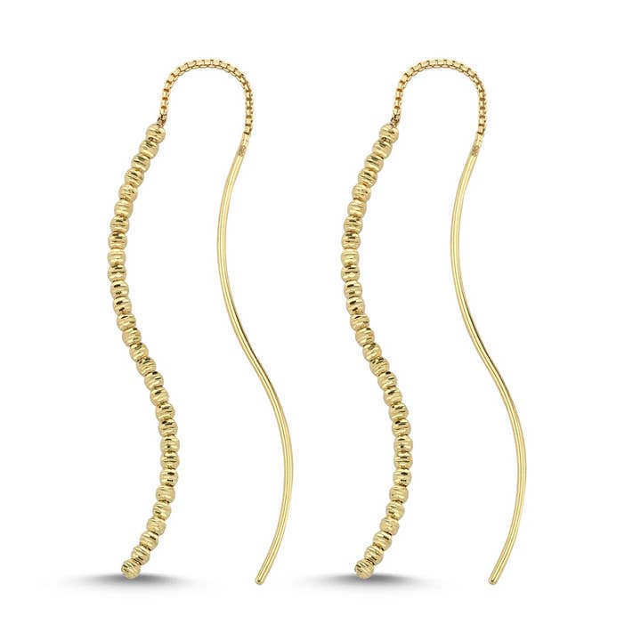 KUGELN FETT GELB GOLD HÄNGENDE OHRRINGE für den Großhandel von Sestra Jewelry