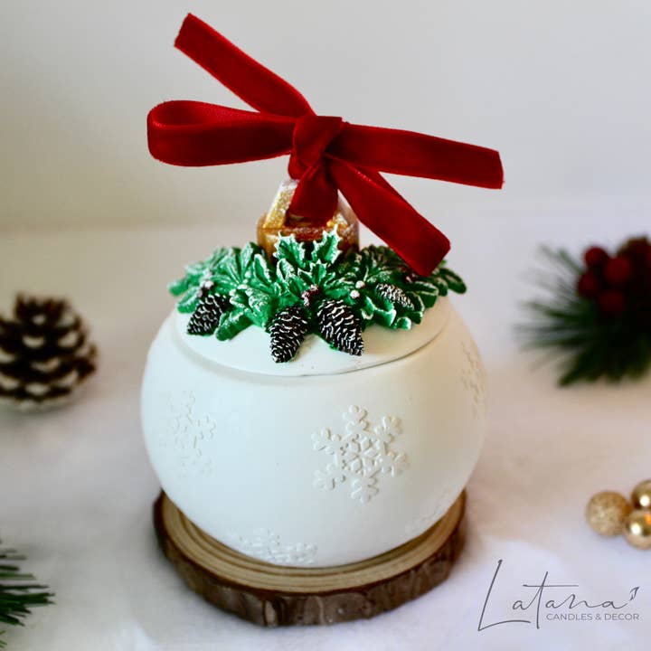Latana Candles - Vente Bougie en bocal - Bougie de Noël en pot boule décorative3