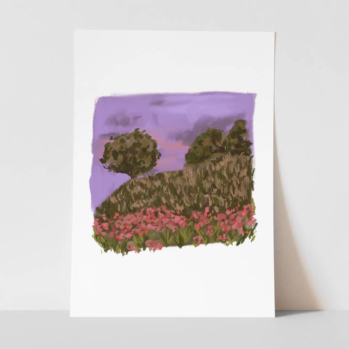 Poppy Fields, Nature Art Print, Calming Wall Decor for wholesale by Georgie King Designs