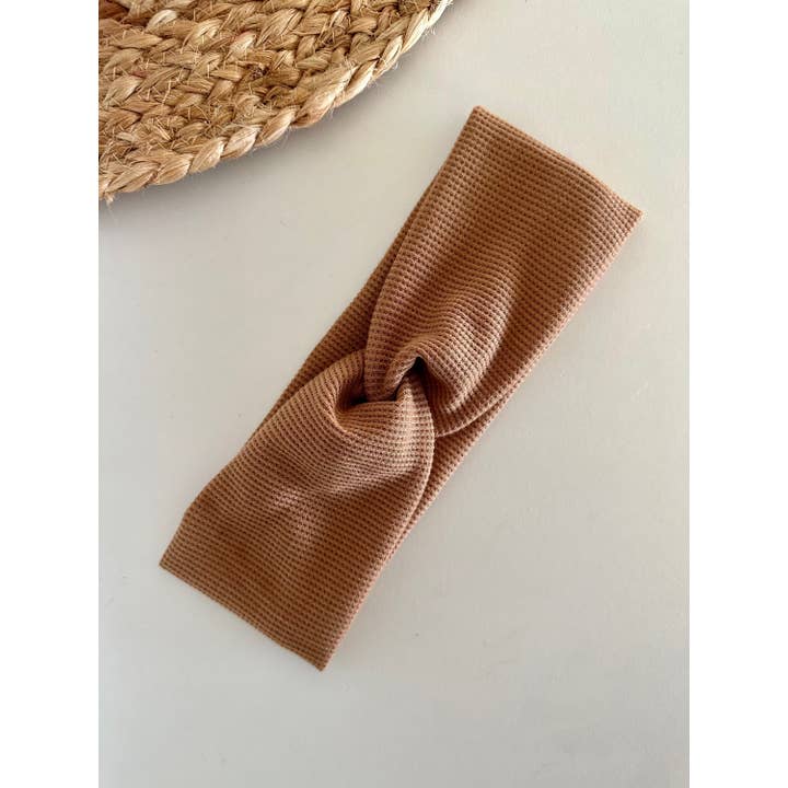 New Light Brown Waffle Headband for wholesale by Kaardal Kraft