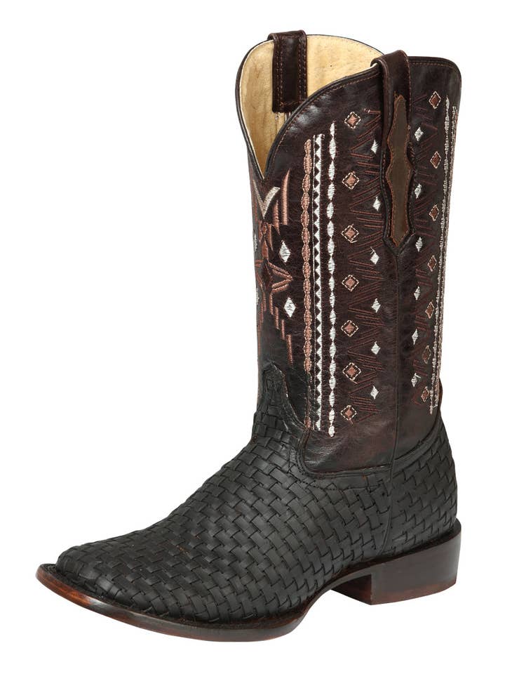 El General Men's Leather Rodeo Boots Petatillo Crazy Brown for wholesale by Conejo Western Wear