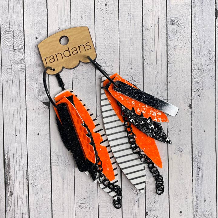 Randans fringe hoop earrings- gameday *read entire description prior to ordering* for wholesale by Randans