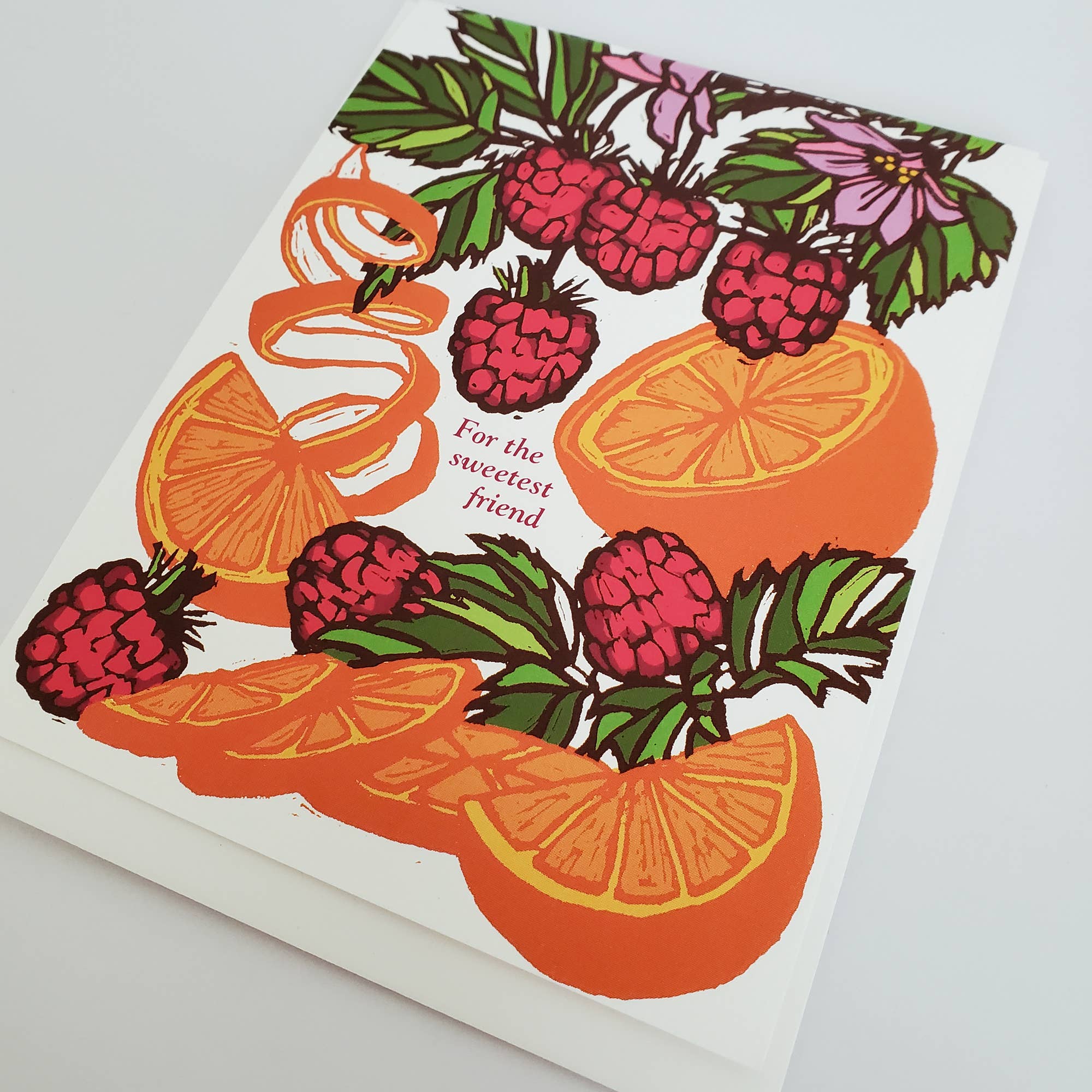 Little Green - Wholesale Friendship Card - NEW For the Sweetest Friend Orange Raspberry Greeting Card1
