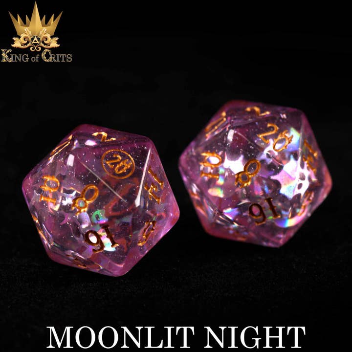 DNDDICE.COM – Dados por atacado – Moonlit Night - 12 Dice Set4