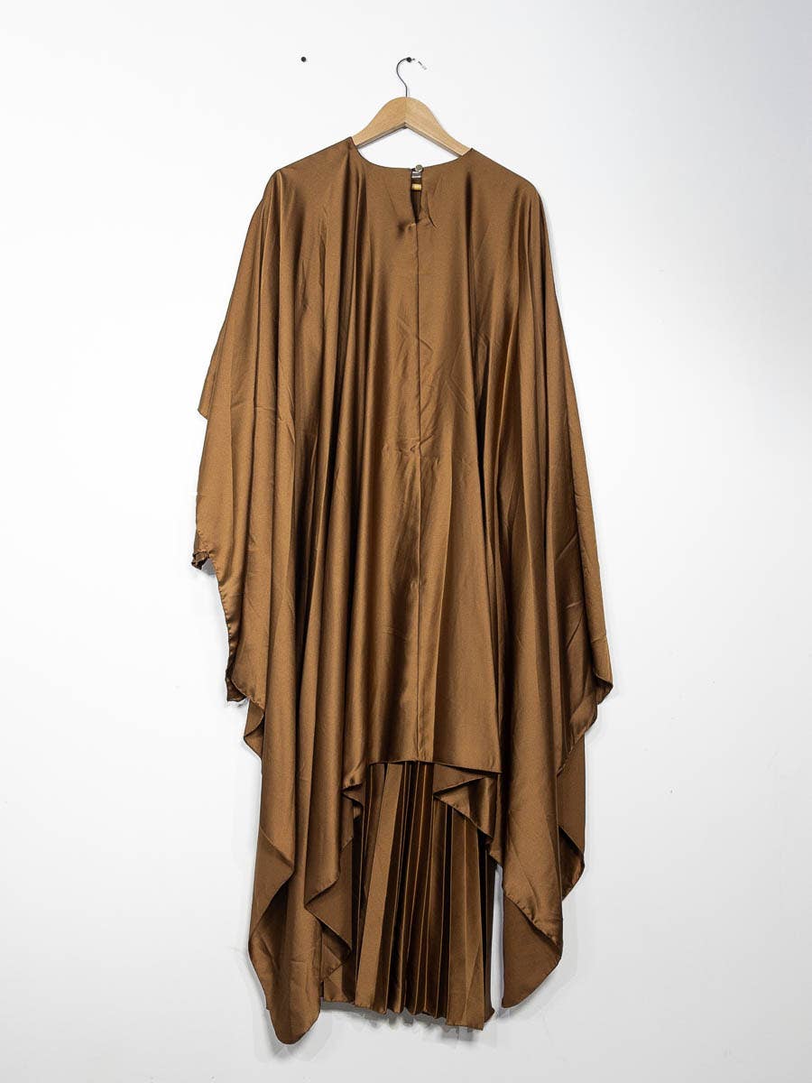 IDEAL OUTFIT - Vente Robe – femme - Abaya fluide plissée avec cape intégrée en satin ref:Y10220