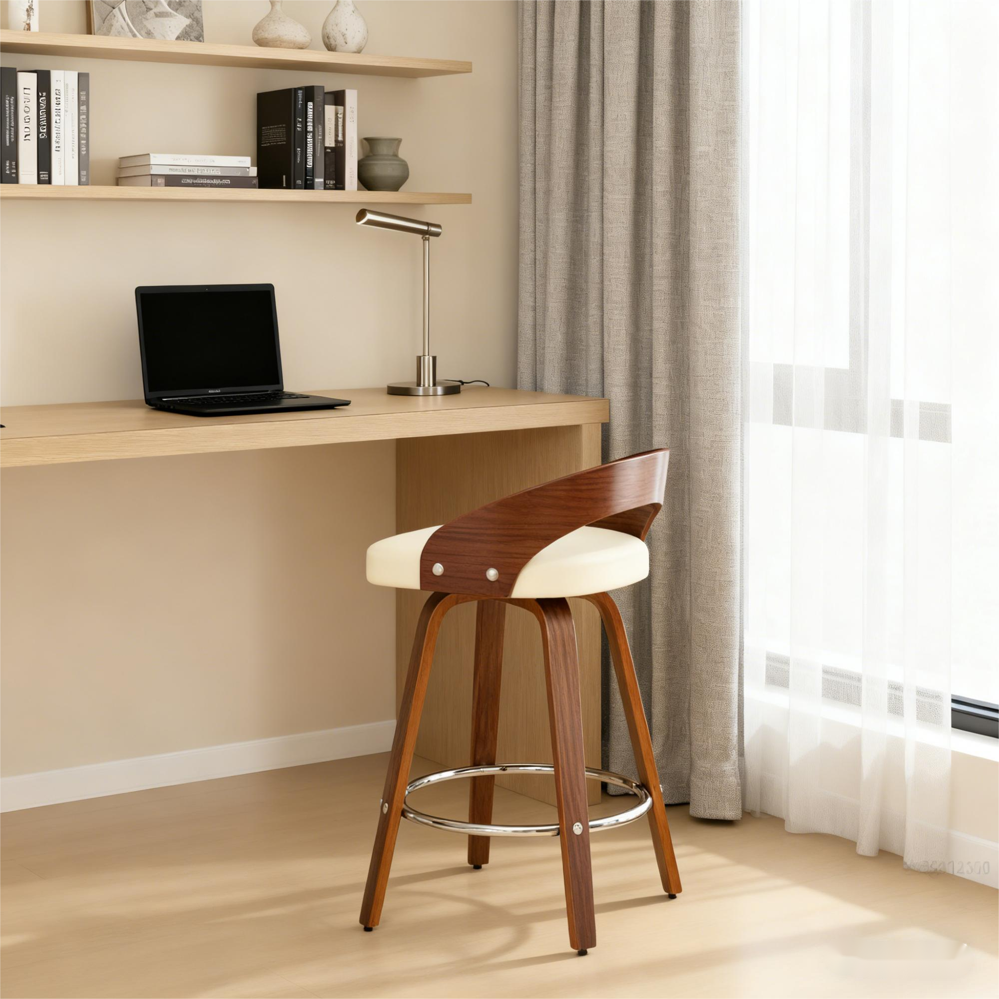 HOMYCASA DESIGN INC - Wholesale Stool - 2PcsMid-Century Swivel Counter Stools with Cushion 25" Heigh1