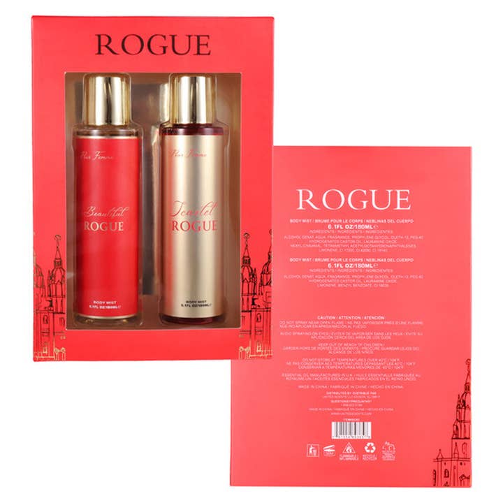 Set da donna 2 pezzi ROGUE 6.1fl.oz/180ml*2 Body Mist per la vendita all'ingrosso da parte di Deluxe Import Trading