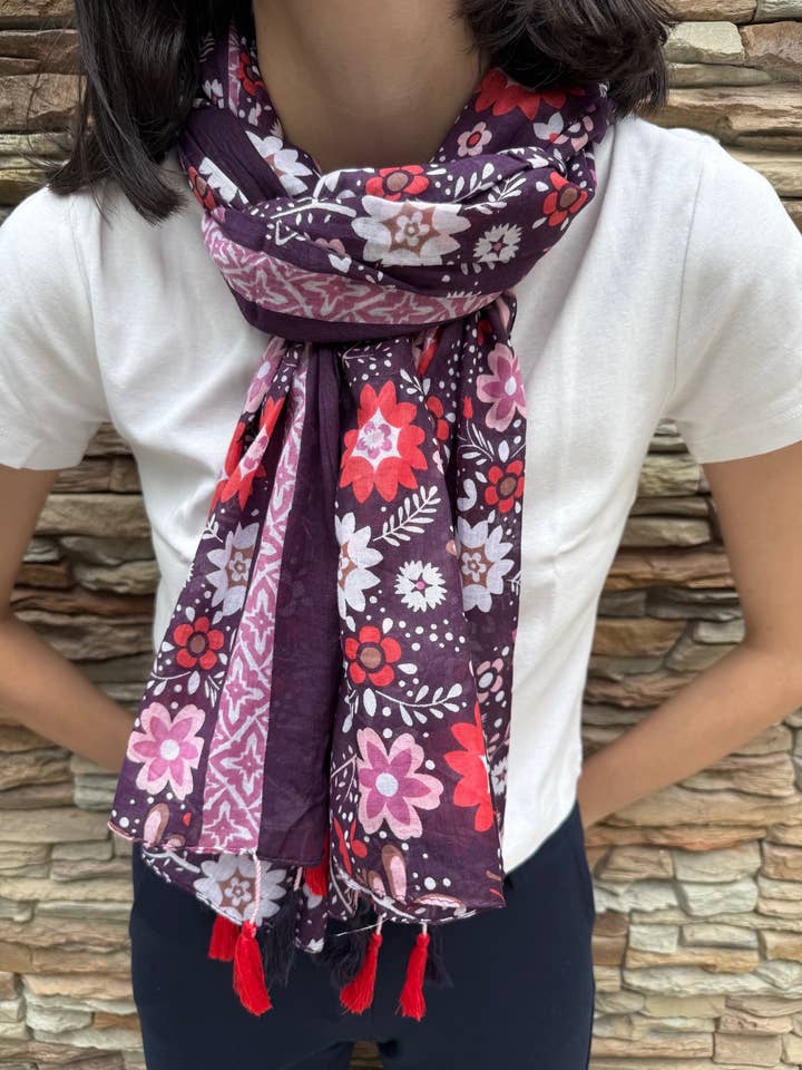 Foulard chèche Paréo 100% coton Liberty pour la vente par Maison Unik Accessoires
