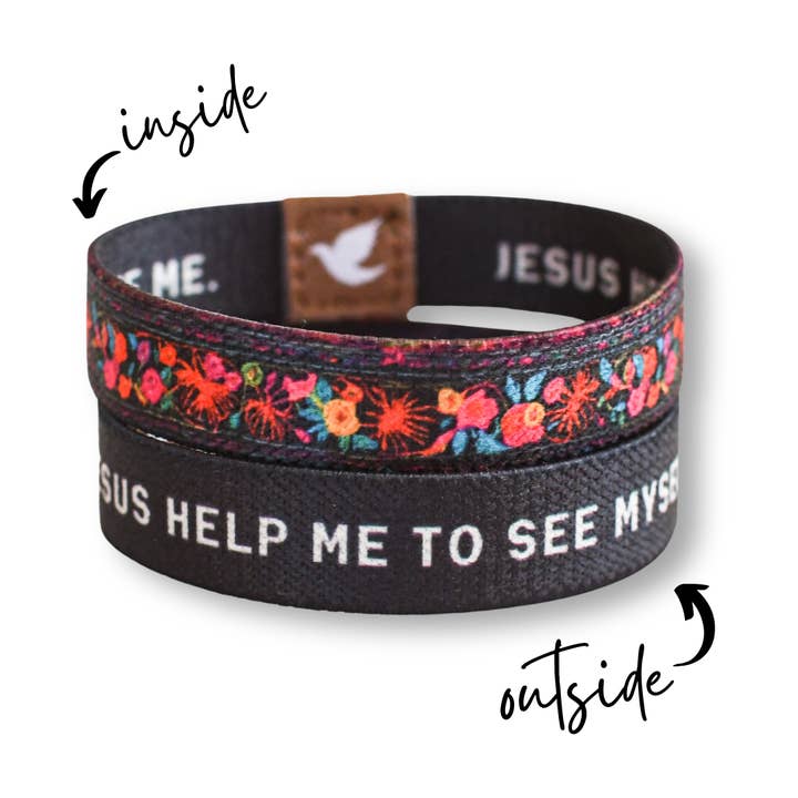 Pink Salt Riot - Wholesale Woven/Braided Bracelet - See Myself Floral Womens TruthBand2