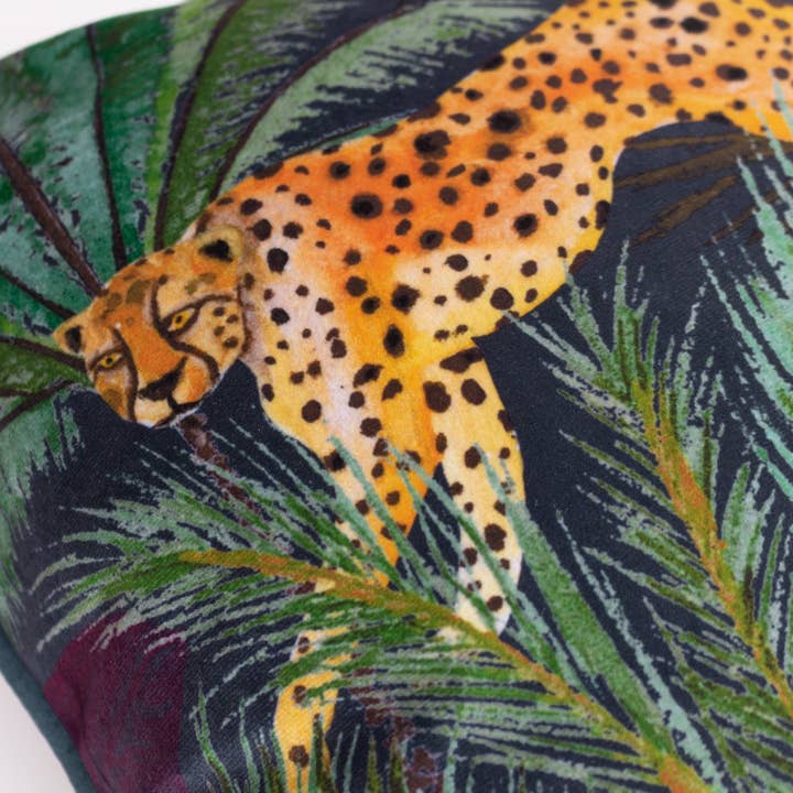 Aranya Piped Velvet Cushion Midnight for wholesale on Faire