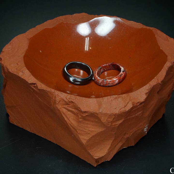 Red Jasper Bowl Ring Dish / 3.75"-5" avg. for wholesale by Crystal River Gems LLC