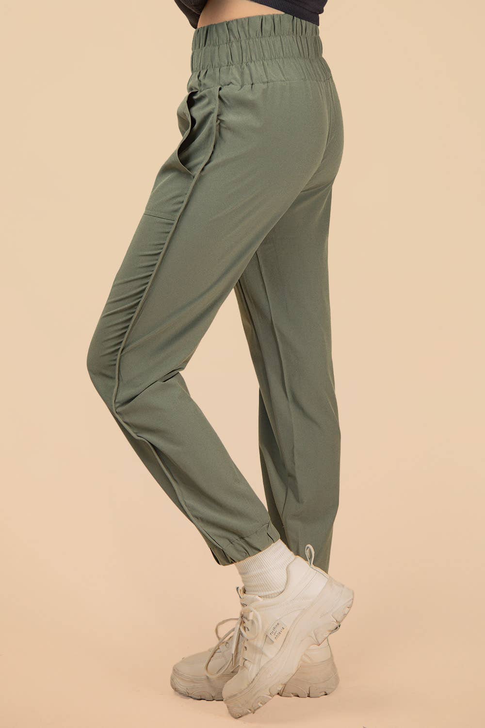 VERY J - Wholesale Athletic Sweatpants/Joggers - Women's - NP70063-Elasticized waist jogger pants1
