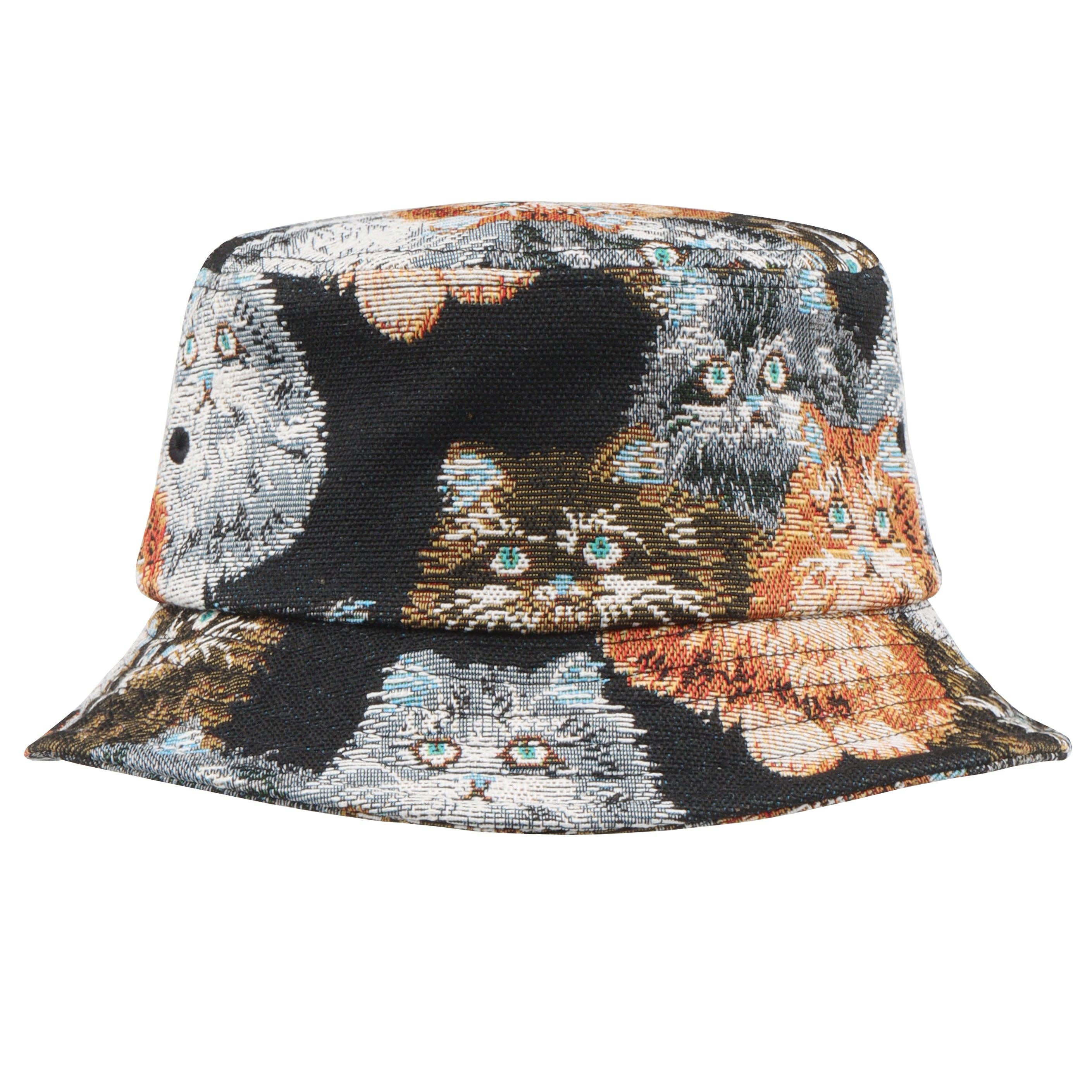HATPHILE - Wholesale Bucket Hat - Women's - HatPhile Cat Bucket Hat – Vintage Tapestry-Style Cat Jacquard Hat5