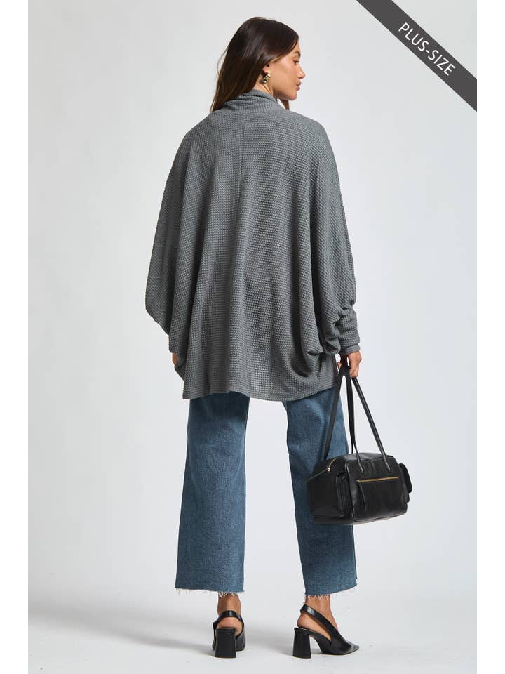 Dear Scarlett - Wholesale Cardigan - Women's - PLUS SIZE Crochet Knit Cardigan Batwing Sleeve5