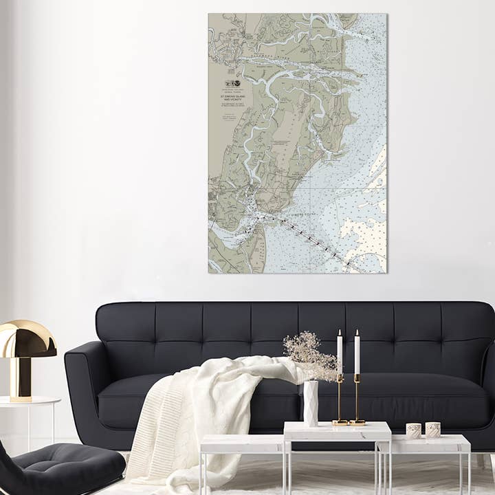 St Simons Island, Georgia Zeekaart voor wholesale door The Nautical Chart Co.