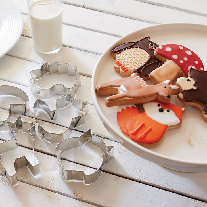 Fox Run Brands - Wholesale Cookie Cutter - Fox Run Woodland Animal Cookie Cutters, Set of 5, 4"