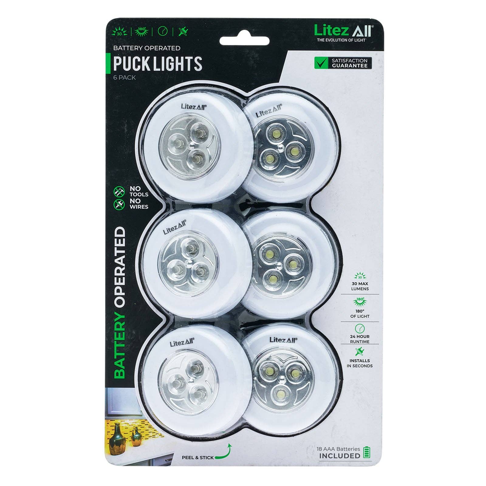 LitezAll - Wholesale Accent/Desk Lamp - LitezAll LED Puck Light 6 Pack18